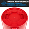 MAGNUM Red 55 Gallon Trash Can Set (Trash Can, Quiet Dolly, and Reinforced Lid), Construction Grade, Jobsite Ready, Non-Marking Wheels & Casters for Rolling Garbage CMTC-CLD0-55R03 (3 Set)