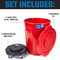 MAGNUM Red 32 Gallon Trash Can Set (Trash Can, Quiet Dolly, and Reinforced Lid), Construction Grade, Jobsite Ready, Non-Marking Wheels & Casters for Rolling Garbage CMTC-CLD0-32R03 (3 Set)