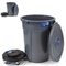MAGNUM Gray 55 Gallon Trash Can Set (Trash Can, Quiet Dolly, and Reinforced Lid), Construction Grade, Jobsite Ready, Non-Marking Wheels & Casters for Rolling Garbage CMTC-CLD0-55G02 (2 Set)