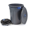 MAGNUM Gray 55 Gallon Trash Can Set (Trash Can, Quiet Dolly, and Reinforced Lid), Construction Grade, Jobsite Ready, Non-Marking Wheels & Casters for Rolling Garbage CMTC-CLD0-55G01 (1 Set)