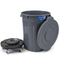 MAGNUM Gray 32 Gallon Trash Can Set (Trash Can, Quiet Dolly, and Reinforced Lid), Construction Grade, Jobsite Ready, Non-Marking Wheels & Casters for Rolling Garbage CMTC-CLD0-32G01 (1 Set)