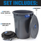 MAGNUM Gray 55 Gallon Trash Can Set (Trash Can, Quiet Dolly, and Reinforced Lid), Construction Grade, Jobsite Ready, Non-Marking Wheels & Casters for Rolling Garbage CMTC-CLD0-55G05 (5 Set)