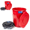 MAGNUM Red 32 Gallon Trash Can Set (Trash Can, Quiet Dolly, and Reinforced Lid), Construction Grade, Jobsite Ready, Non-Marking Wheels & Casters for Rolling Garbage CMTC-CLD0-32R02 (2 Set)