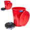 MAGNUM Red 55 Gallon Trash Can Set (Trash Can, Quiet Dolly, and Reinforced Lid), Construction Grade, Jobsite Ready, Non-Marking Wheels & Casters for Rolling Garbage CMTC-CLD0-55R02 (2 Set)