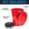 MAGNUM Red 55 Gallon Trash Can Set (Trash Can, Quiet Dolly, and Reinforced Lid), Construction Grade, Jobsite Ready, Non-Marking Wheels & Casters for Rolling Garbage CMTC-CLD0-55R02 (2 Set)