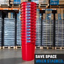 MAGNUM Red 55 Gallon Trash Can Set (Trash Can, Quiet Dolly, and Reinforced Lid), Construction Grade, Jobsite Ready, Non-Marking Wheels & Casters for Rolling Garbage CMTC-CLD0-55R02 (2 Set)