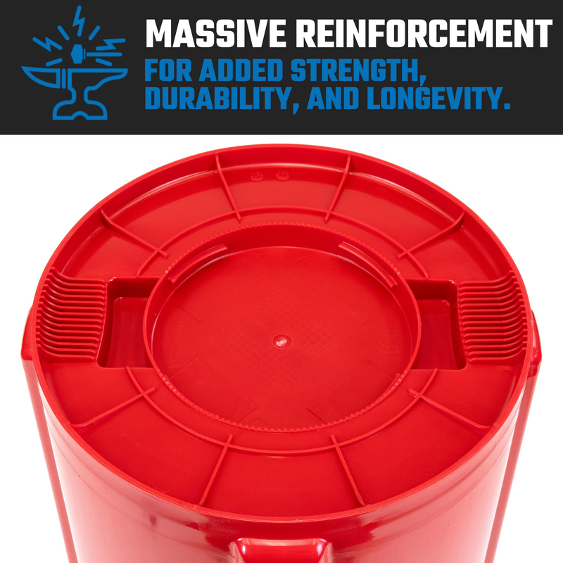 MAGNUM Red 55 Gallon Trash Can Set (Trash Can, Quiet Dolly, and Reinforced Lid), Construction Grade, Jobsite Ready, Non-Marking Wheels & Casters for Rolling Garbage CMTC-CLD0-55R02 (2 Set)
