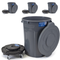MAGNUM Gray 32 Gallon Trash Can Set (Trash Can, Quiet Dolly, and Reinforced Lid), Construction Grade, Jobsite Ready, Non-Marking Wheels & Casters for Rolling Garbage CMTC-CLD0-32G04 (4 Set)