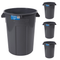MAGNUM Gray 44 Gallon Trash Can, Construction Grade, Heavy Duty Plastic, Jobsite Ready for Handling and Holding Garbage CMTC-C000-44G04 (4 Pack)
