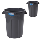 MAGNUM Gray 44 Gallon Trash Can, Construction Grade, Heavy Duty Plastic, Jobsite Ready for Handling and Holding Garbage CMTC-C000-44G02 (2 Pack)