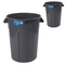 MAGNUM Gray 44 Gallon Trash Can, Construction Grade, Heavy Duty Plastic, Jobsite Ready for Handling and Holding Garbage CMTC-C000-44G02 (2 Pack)