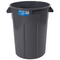 MAGNUM Gray 44 Gallon Trash Can, Construction Grade, Heavy Duty Plastic, Jobsite Ready for Handling and Holding Garbage CMTC-C000-44G01 (1 Pack)