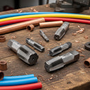 NEIKO 00931A NPT Pipe Tap Set, 6 Pc, Copper, Brass and PVC Pipe Threader, 1/8"-27, 1/4"-18, 3/8"-18, 1/2"-14, 3/4"-14 & 1”-11-1/2 Pipe Threading Tool Taper Taps, Plumbing Rethreading, Thread Tapping