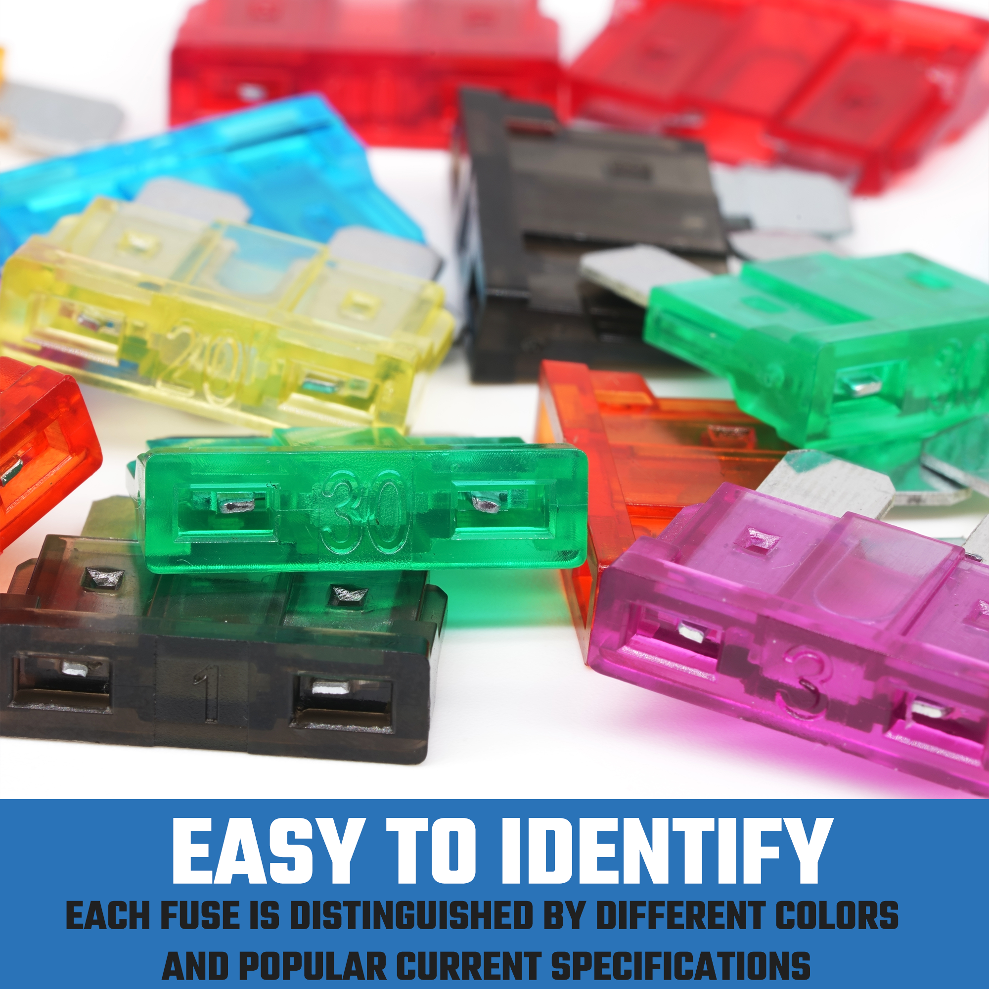 Automotive Fuse Assortment Kit – Standard Size, 1A–40A (80-Piece)