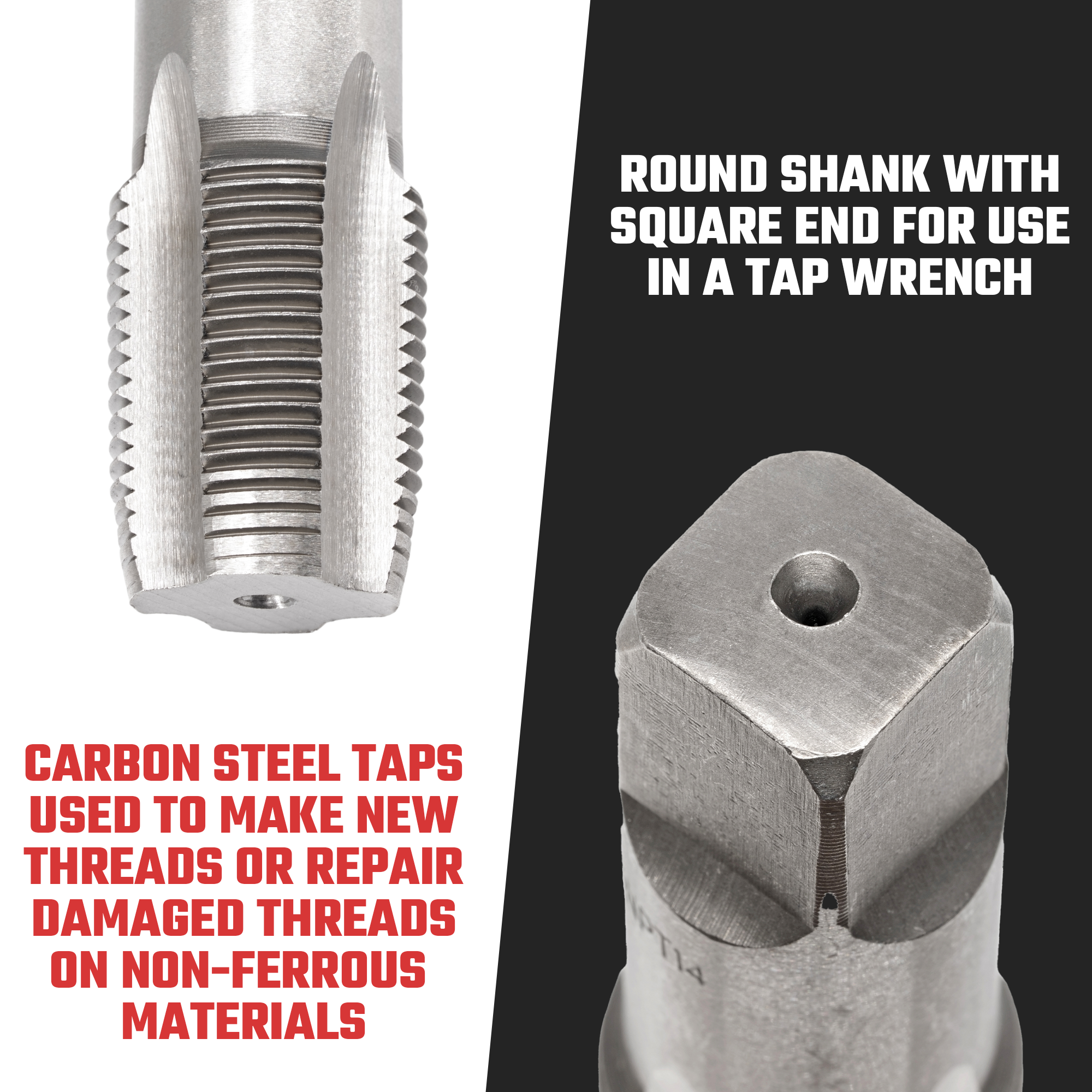 NPT Pipe Tap Set – 1/8”–3/4”, Tapered Threading Taps (5-Piece)