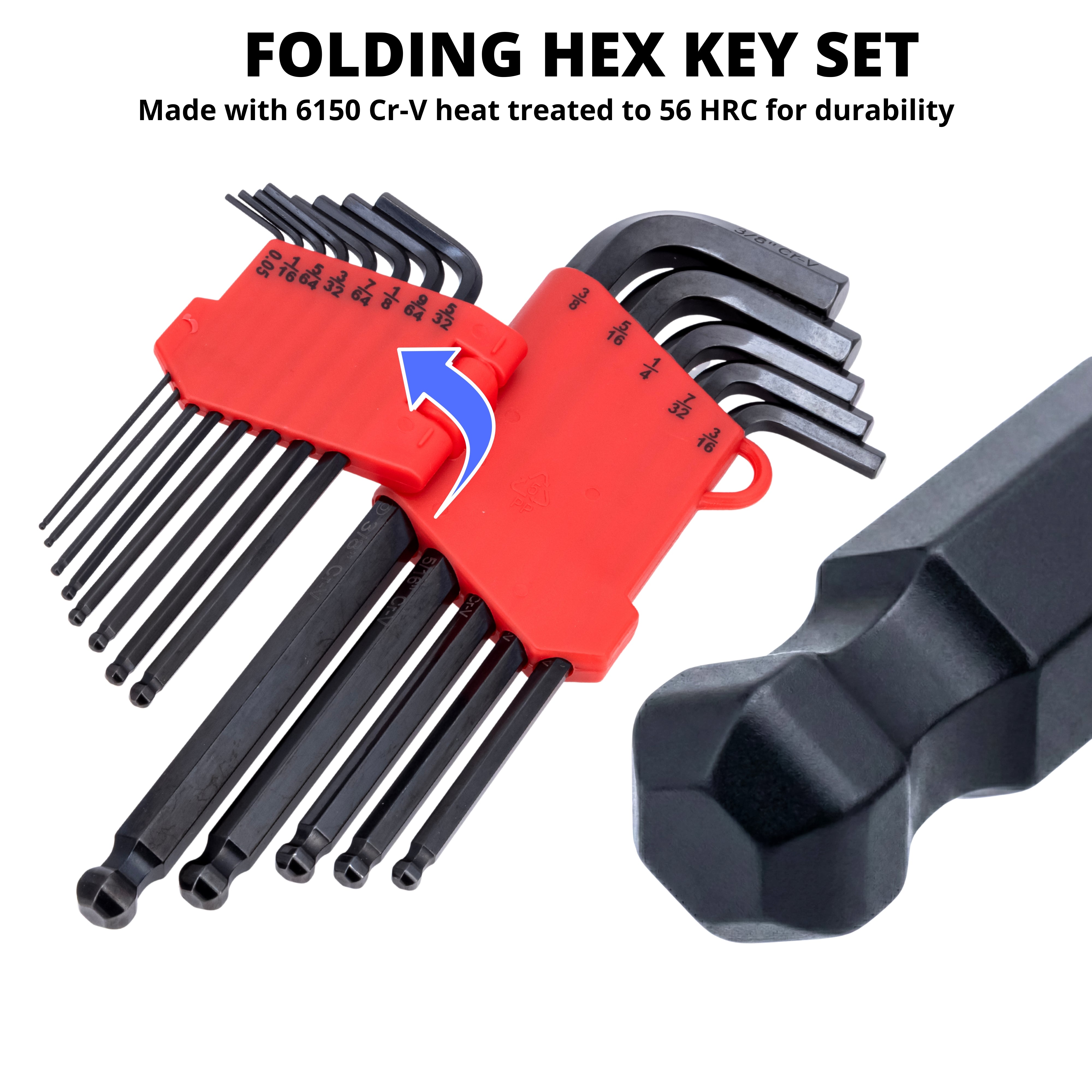 NEIKO 01103A Metric and Standard Allen Wrench Set, 26 Piece Ball End Hex Key Set, SAE & MM Long Allen Keys 1.27mm to 10mm & 0.05” to 3/8 Inch, Hex Wrench, Black Oxide Chrome Vanadium, Storage Case