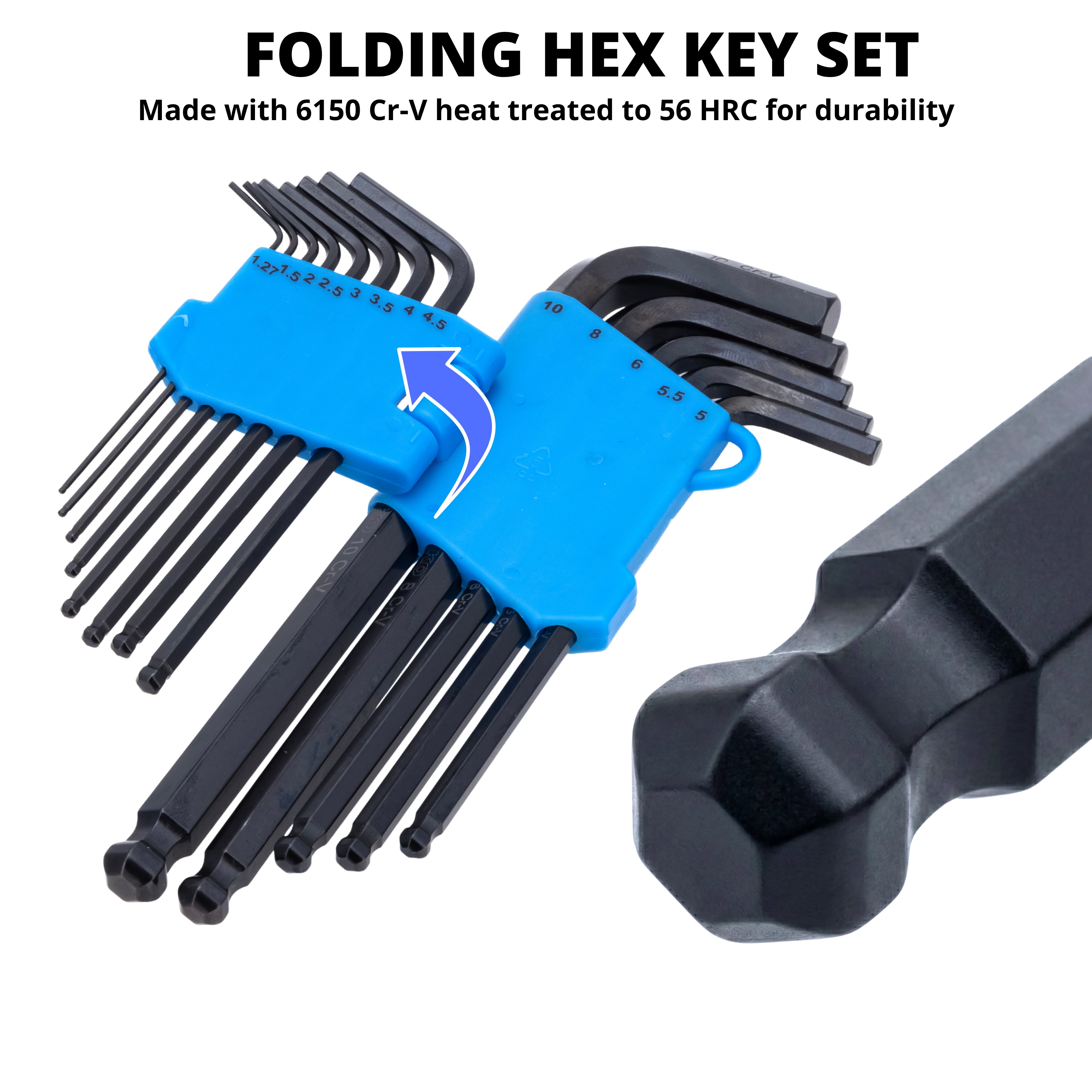 NEIKO 01100A Metric Allen Wrench Set, 13 Piece Ball End Hex Key Set, Long Allen Keys 1.27mm to 10mm Hex Wrench Set for Bike Bicycle Repair, Black Oxide Chrome Vanadium, Hanging Storage Case