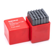 NEIKO 02631A Number and Letter Punch Set with Heat-Treated Steel Punches, Imprinting & Arts and Crafts, 1/8" (3 MM) Shaft, 36 Pc Stamp Set, Uppercase Letter & Number Punch Set (A-Z / 0-8 / "&")