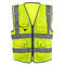 NEIKO Safety Vest with Pockets, 9 Pocket, High Visibility Vest, Reflective Strips, Zipper Front, Reflective Vest For Men & Women, Work Vest, Security Vest, Hi Vis Neon Yellow Vest 2XL 54054A