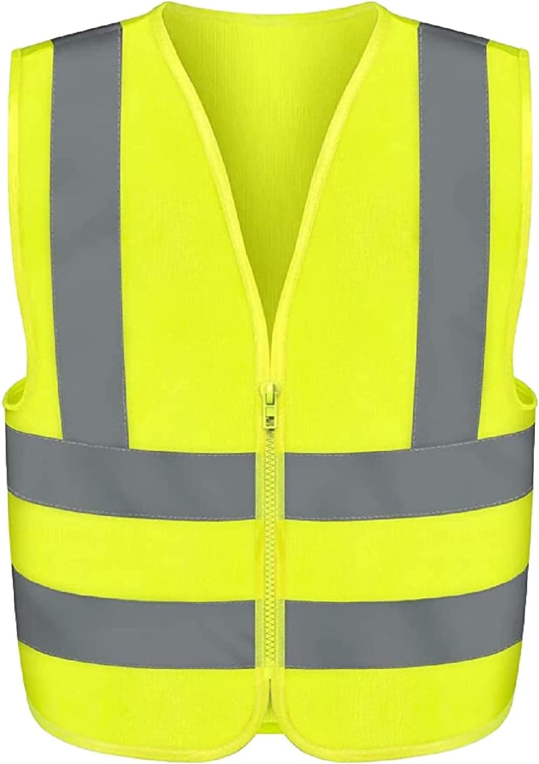 Kids High-Visibility Safety Vest – Reflective Strips, Zipper Front