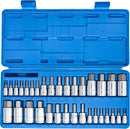 NEIKO 10388A Master Allen Hex Bit Socket Set, 33 Piece SAE and Metric Allen Socket Set, Allen Head Hex Key Socket Set Made with S2 Steel, Allen Hex Bit Set, Standard 5/64” – 3/4” & Metric 2mm – 19mm