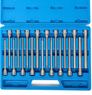 Extra-Long Allen Hex Bit Socket Set – 3/8” Drive, SAE & Metric (18-Piece)