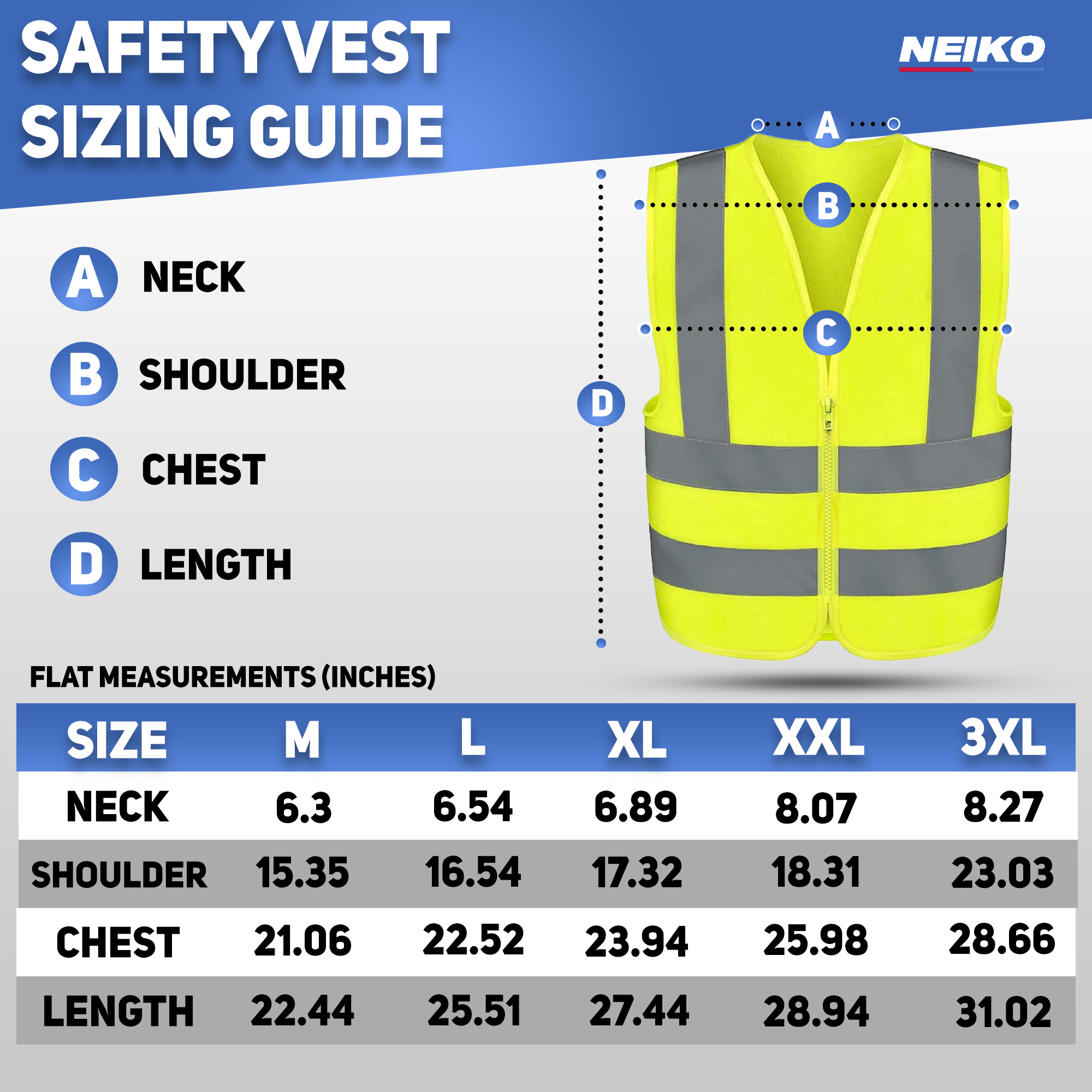 High-Visibility Safety Vest — Neon Yellow, Reflective Strips, Zipper Front (Medium)