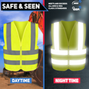 NEIKO 53965A High Visibility Safety Vest with 2 Pockets, ANSI/ISEA Standard, Color Neon, 3XL, Yellow