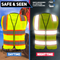 Neiko 53991A X-Large High Visibility Safety Vest, 3 Pockets and Zipper Neon Construction Vest, Neon Yellow, Safety Vest for Men and Women, Adult Safety Vest