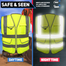 Neiko 53996A XX-Large Ultra Reflective Safety Vest with Reflective Stripes & Zipper, Visibility Strips on Neon Yellow for Emergency, Safety Vest for Men and Women, Adult Safety Vest
