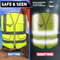 Neiko 53994A Large Ultra Reflective Safety Vest with Reflective Stripes & Zipper, Visibility Strips on Neon Yellow for Emergency, Safety Vest for Men and Women, Adult Safety Vest