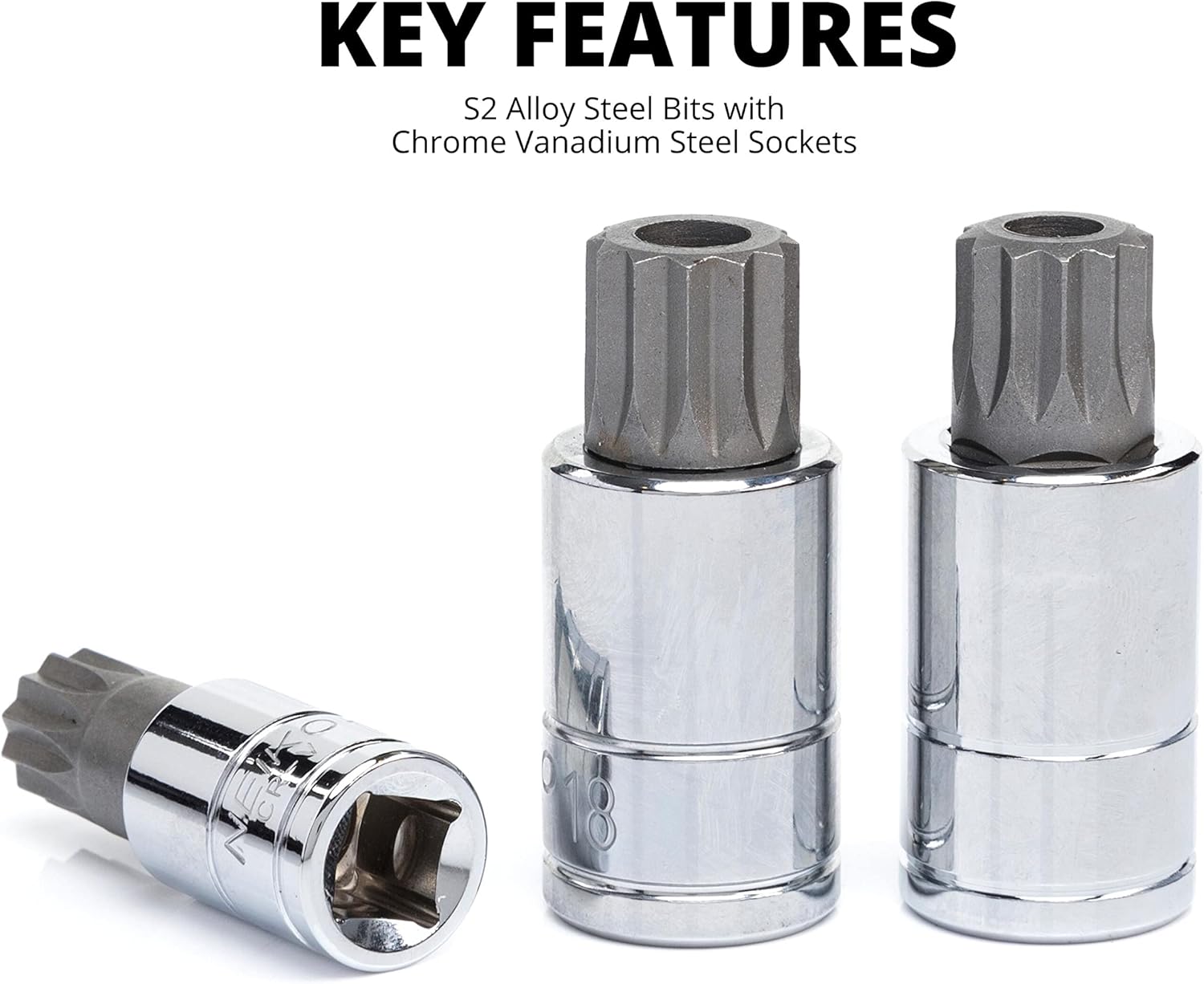 XZN Triple Square Bit Socket Set – Extra-Long 4”, 4–18 mm (20-Piece)