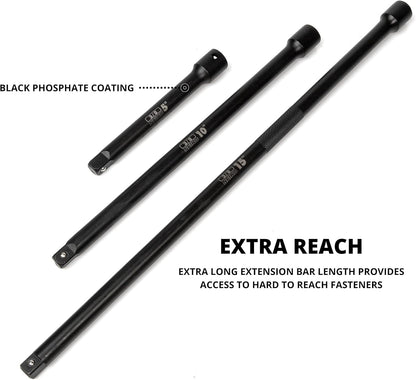 3/8” Drive Impact Extension & Adapter Set – 5”, 10” & 15” (6-Piece)
