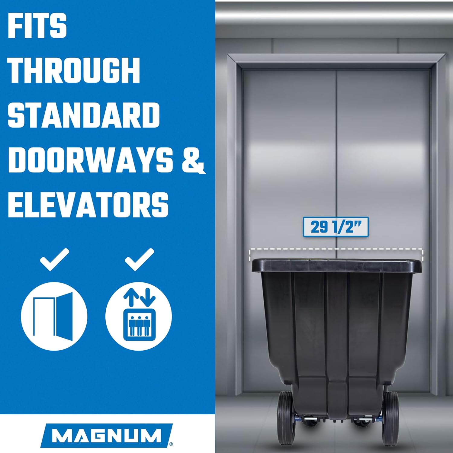 Tilt Truck, 1 Cu. Yd. Covered Capacity Dump Cart with Heavy Duty 12” Wheels & 5” Casters (4-Pack)