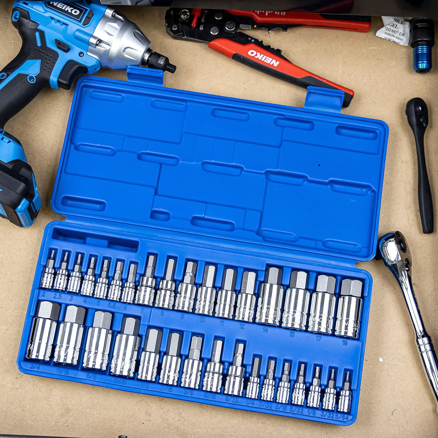 Master Allen Hex Bit Socket Set – SAE & Metric, S2 Steel (33-Piece)