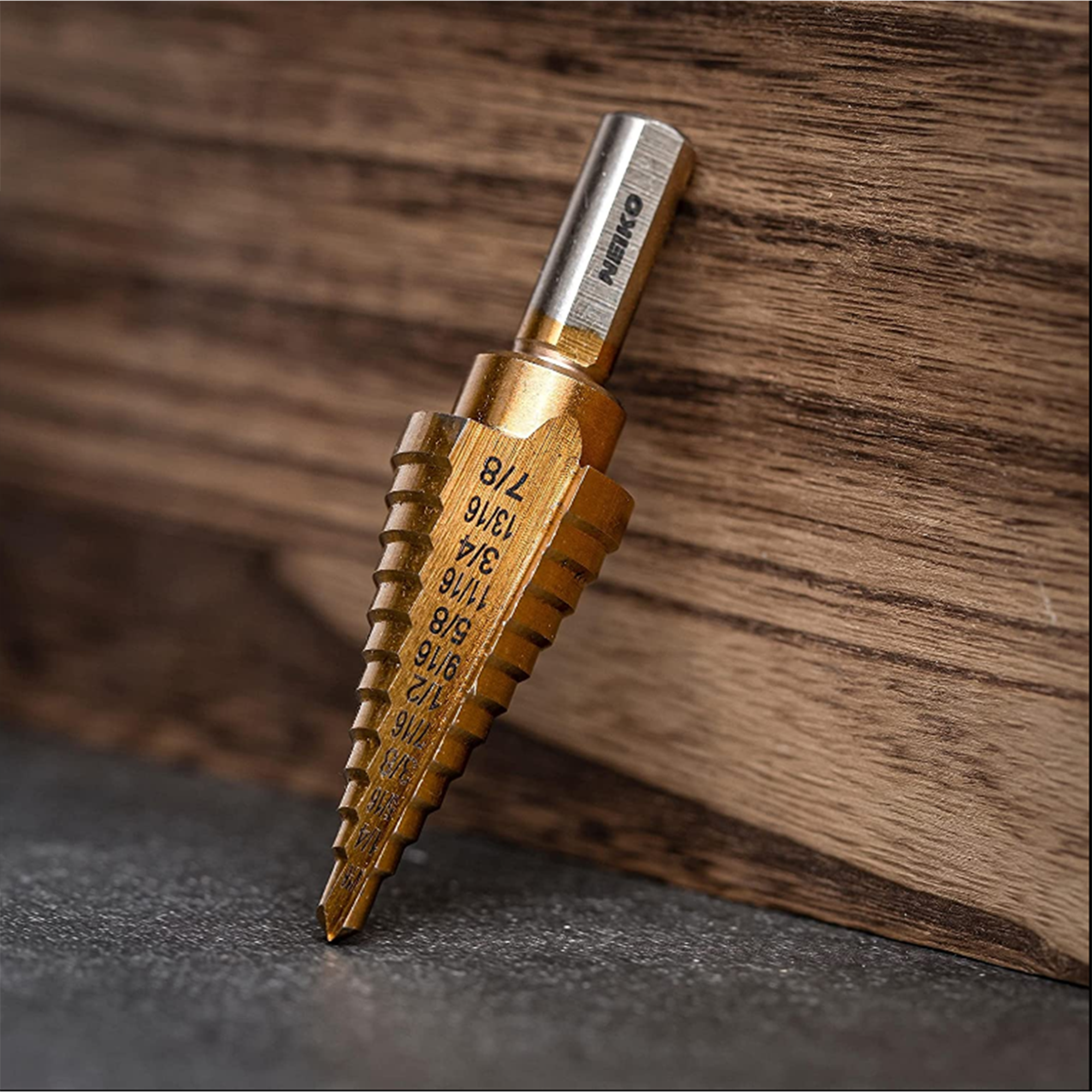 Titanium Step Drill Bit — 10 Sizes, 3/16"–7/8", HSS Alloy Steel