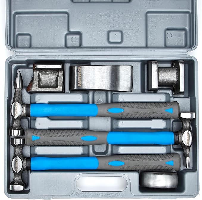 Auto Body Repair Hammer & Dolly Set – Drop-Forged Steel (7-Piece)