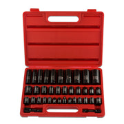 3/8" & 1/2" Drive Master Impact Socket Set SAE & Metric, Deep & Shallow Kit, Cr-V Steel (38-Piece)