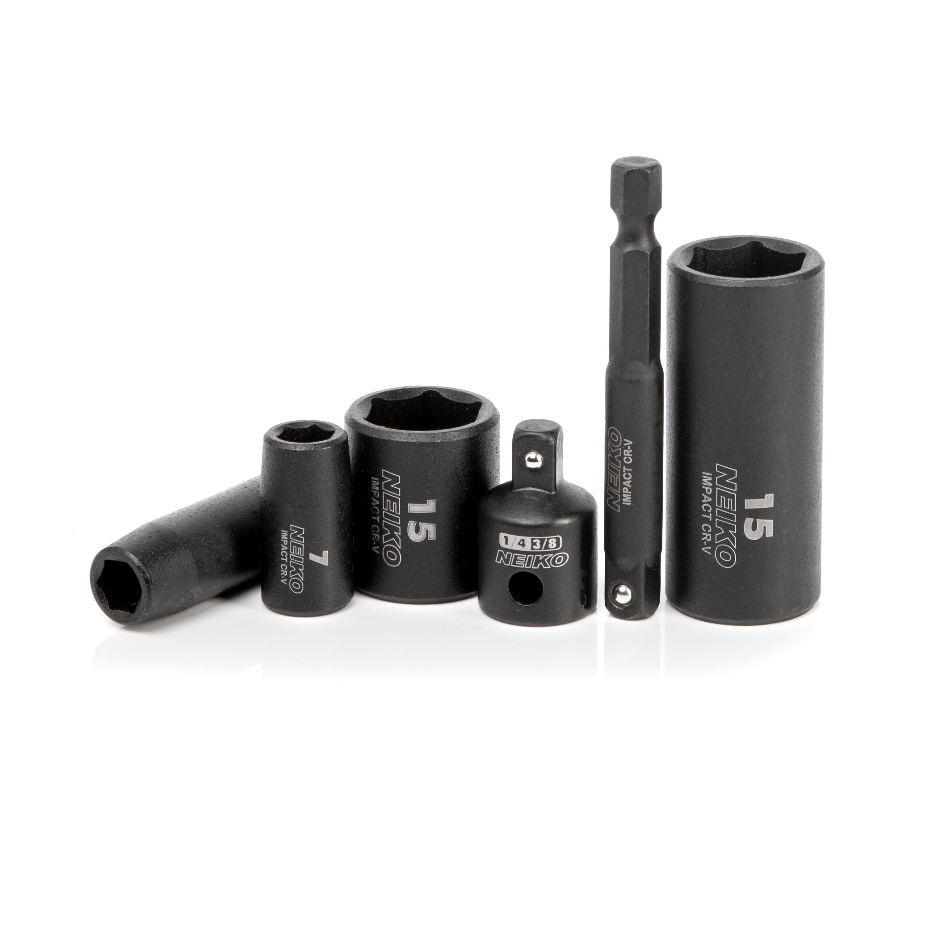 1/4" Drive Impact Socket Set, 30 Piece, Metric Sizes 4 – 15 MM, Deep & Shallow Sockets