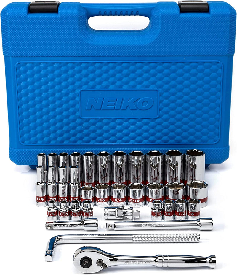 NEIKO 02511A 3/8” Drive Socket Set with Quick Release Ratchet (90 Toot –  NEIKO®