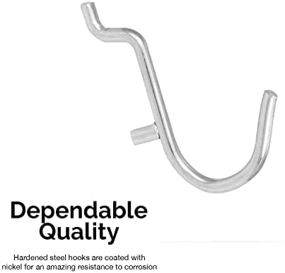 Pegboard Hook Assortment — Heavy-Duty Hardened Steel, 12 Hook Styles (50-Piece)
