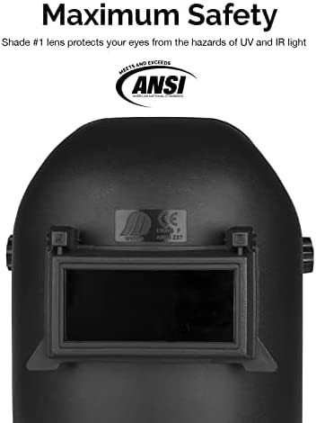 Industrial Grade Welding Helmet with Flip Lens, Shade 11, Meets ANSI Z87.1