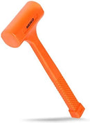 NEIKO 02846A 1 LB Dead Blow Hammer, Neon Orange I Unibody Molded | Checkered Grip | Spark and Rebound Resistant