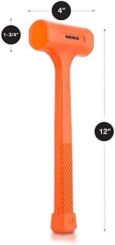 Dead Blow Hammer — 1 Lb, Neon Orange, Steel Shot, Spark-Free