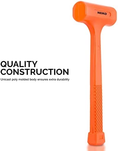 Dead Blow Hammer — 1 Lb, Neon Orange, Steel Shot, Spark-Free