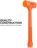 NEIKO 02846A 1 LB Dead Blow Hammer, Neon Orange I Unibody Molded | Checkered Grip | Spark and Rebound Resistant