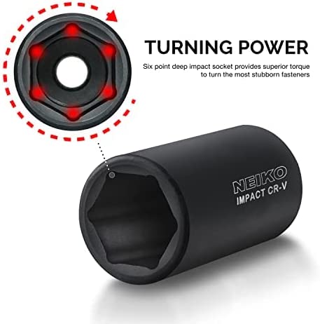 1/2" Drive Deep Impact Socket Set — Metric 11–32 mm, 6-Point, Cr-V Steel (14-Piece)