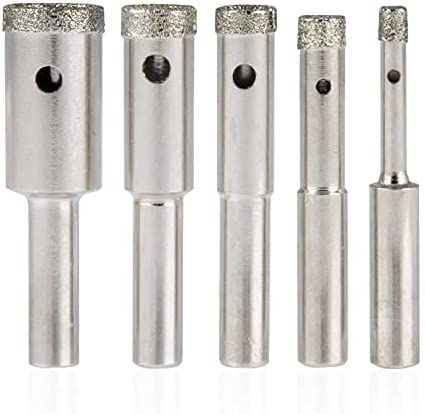 NEIKO 00823A Diamond Hole Saw, 5 Pc Diamond Drill Bit Set, 5/32–1/2-Inch Hollow Core, 1/4-Inch Shank, Glass Drill Bit, Ceramics, Tile Drill Bits, Granite, Glass Cutter for Bottles, Pots, Marble