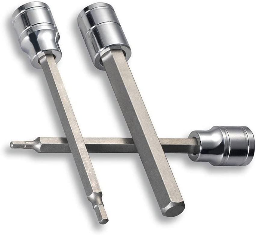 3/8" Drive Extra Long Allen Hex Bit Socket Set, SAE, 1/8" - 3/8", S2 & Cr-V Steel (7-Piece)