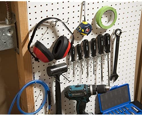HILTEX 53106 Pegboard Hook Assortment Set | 50 Piece | Heavy Duty Hanging Tool Organizer and Display for Garages and Workshops | Hooks and Holders Accessories for Craft Room | Wall Storage Shelving